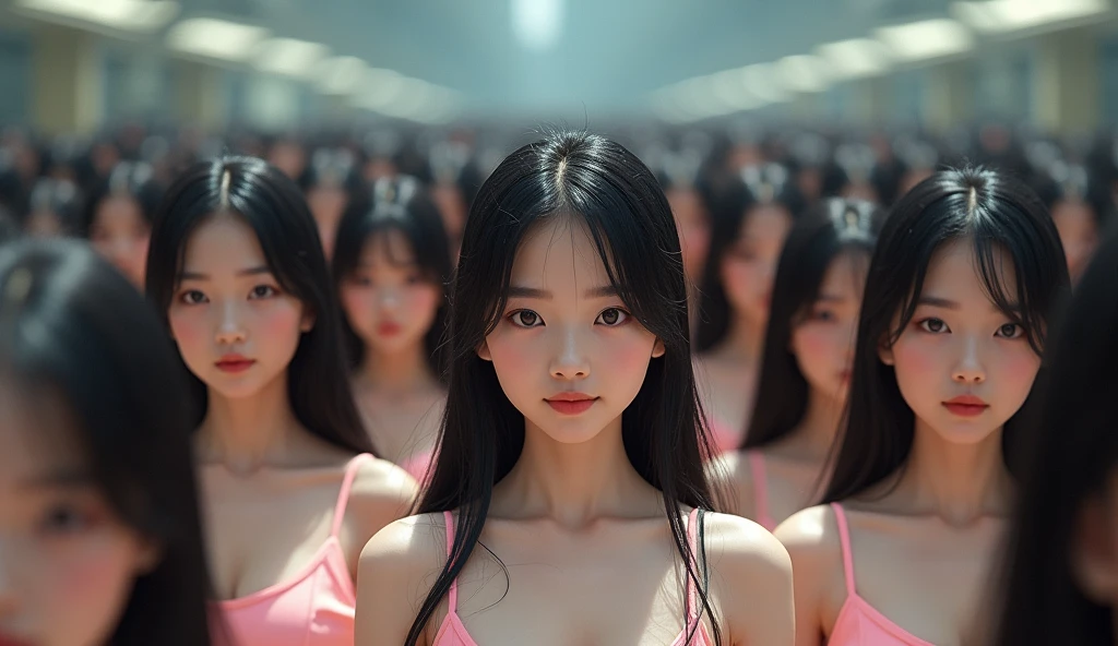(((((Japanese Clone-girls=Myself))))), (((Super Best masterpiece Clone-girls Raw Photography Art))), (((16K, Highest quality, Ultra-high resolution, RAW Photos))), (((It's so unrealistic., With unparalleled depiction, With an unfathomable sight, An unprecedented and shocking worldview, Clone-girls: In a world of mass reproduction, Ultra-realistic))), (((Japanese Girls, Umezawa-Minami, 24yo, Small face, Thick black hair, long hair, Dark Eyes, Mature face, Cute Smile, Smiling face, A gentle gaze, (((Very pleasant look)))))), (((Very beautiful detailed girls, Accurate body structure, Accurate body movements, Very detailed body, (((Super big breasts, Large bulge of ample breasts)))))), (((Summer clothes, Short sleeve, mini skirt, hour々I can see your pants, Cleavage Emphasis, Emphasise the fullness of your breasts))), ((((((((Very detailed, Myself cloning, Depiction of splitting oneself, 1Myself girl→1,000,000,000,000,000,000,000,000,000,000Myself cloning girls)))))))), (((((((Myself clone-girlsから, Myself keeps multiplying, (Very detailed and intricate, To the exact, Perfect and consistent, (((In the same female body,With the same face, With the same hairstyle, In the same clothes, At the same height, 同じSuper big breastsである))), In a detailed depiction), 1,000,000,000,000,000,000,000,000,000,000 people))))))), (((((Myself girls only))))), (((((1,000,000,000,000,000,000,000,000,000,000Myself girls))))), (Very detailed, On the platform of a certain station in Japan, A crowd of Myselfs waiting for a train, Depicting yourself moving and standing, View from the train side), Where the wind blows, A super crowded scene, (Very detailed depiction, Clear and accurate perspective depiction, Ultra-wide field of view, wide view, Focus on the average value of the image), The shooting angle and composition are free and do not follow any set rules.!!!, Accurately depicts the highly impactful scene of a massively proliferated crowd of "Myself"