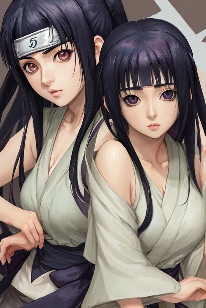 nar_kurenai_yuhi,Forehead protector,see-through transparent clothes,(Arashi:1.2),Red eyes,,Makeup,huge tit,areola of breast,tit