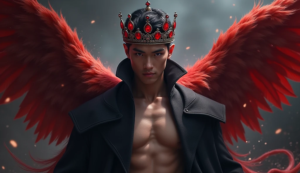arafed male in a crown sitting on a body of water surrounded by swans, by Yang J, adi granov, neoartcore and charlie bowater, black swans, birds f cgsociety, dark fantasy mixed with realism, fantasy art behance, magali villeneuve', fantasy male portrait, male art, [ trending on cgsociety ]!!