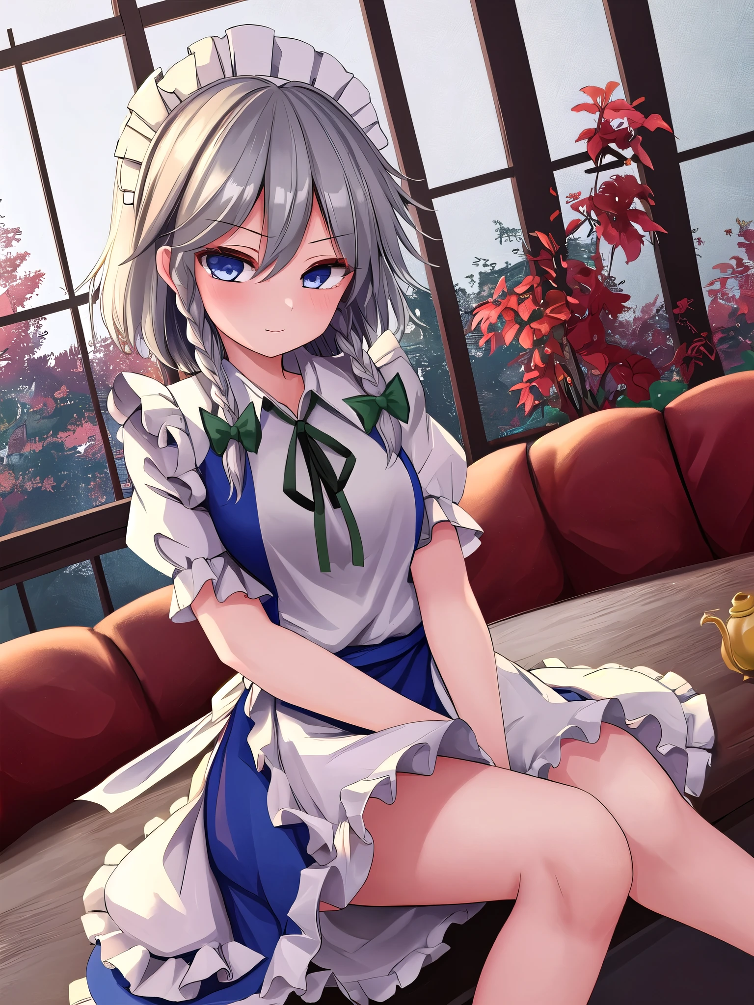 masterpiece, best quality, absurdres, ultra detail,1girl, izayoi_sakuya_touhou 