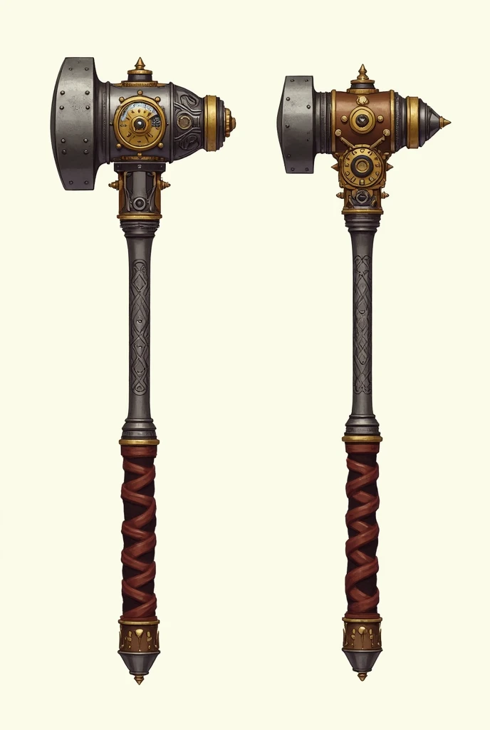 magic weapons, blue mana canisters, old west style