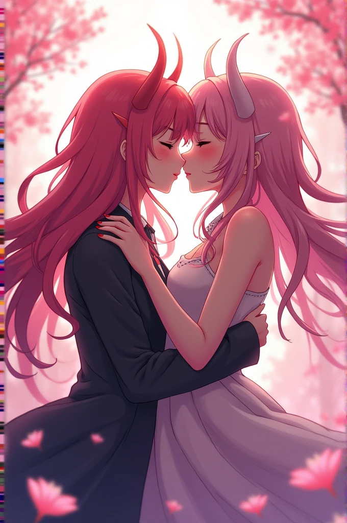 Mitsuri Kanroji and Shinobu Cochou, of the anime "Kimetsu no yaiba", making love on an intense night of passion and lust