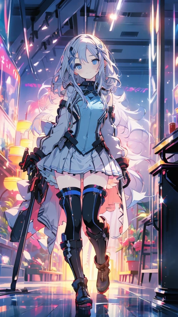 (((Night Park，Street lamp，Pose in front)))，((full body)),(Tabletop.Best Quality).(Dynamic Angle). (CG paintings with attention to detail),(Perfect image)、((Finger Frame)),comics.shape.1 girl.Detailed face、((kanade3rd，Grey Hair，Patent leather long boots))，ellis xillia,Costume,nsfw,Perfect Face.Delicate face、Rough skin、((Beautiful Blue Eyes)).繊細でBeautiful Eyes、Beautiful Eyes、Reflective Eyes、smile.(Face is a little red:0.8)、8K wallpaper、Cowboy Shot、Reflected Light、Most detailed、Complex、Rough skin、Fine skin、(Super Resolution)、