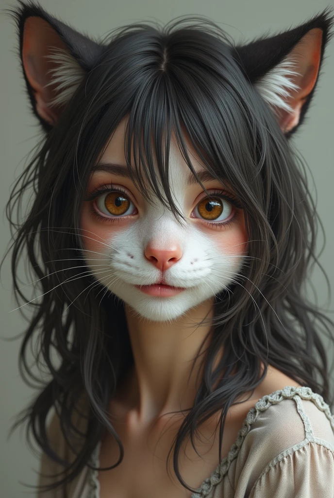 one girl, mice ears, , pure, cute naked, topless, a Woman mice mix, human Body, big tits, furry and skin, mice nose but the Rest of the face ist human, (((whiskers))) big eyes, Grey fur, Cat eyes, hybride 30 %mice an 70 % human, face mostly woman, Grey Hair , braid, fur instead of skin at Body Arms and shoulders and neck, human Body, No clothes