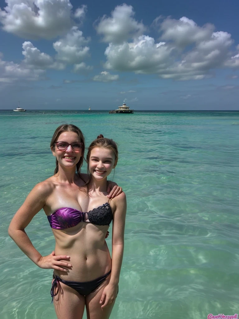 2heads, two headed girl, (one torso:1.5), pale skin, (redhead:1.4), (young:1.4), white girls, (two heads on one body:1.4), conjoined twins, heads side by side, one torso, uncomfortable, barefoot