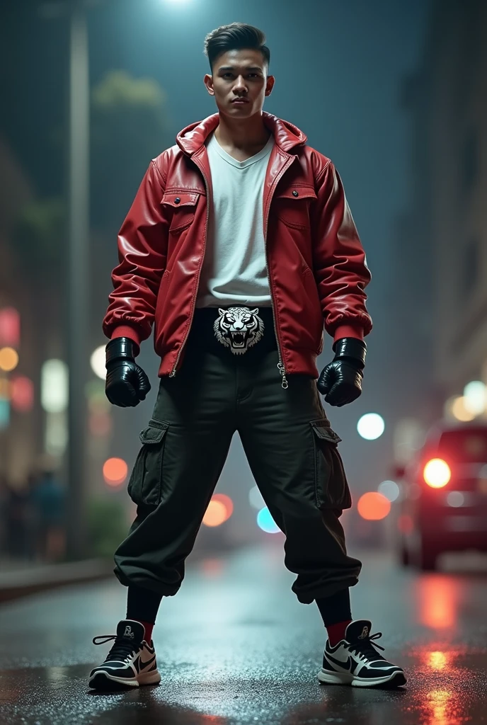HDR photo of raypunk person, wide shot and from below, volumetric lighting. High dynamic range, vivid, rich details, clear shadows and highlights, realistic, intense, enhanced contrast, highly detailed,
