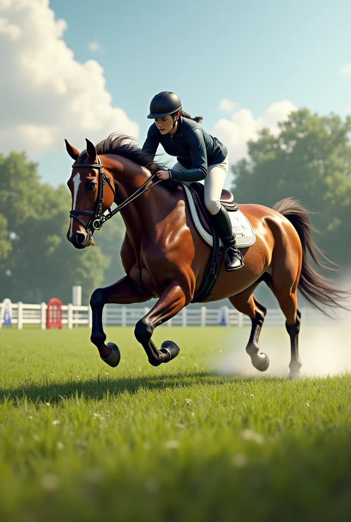 Horse leaves woman