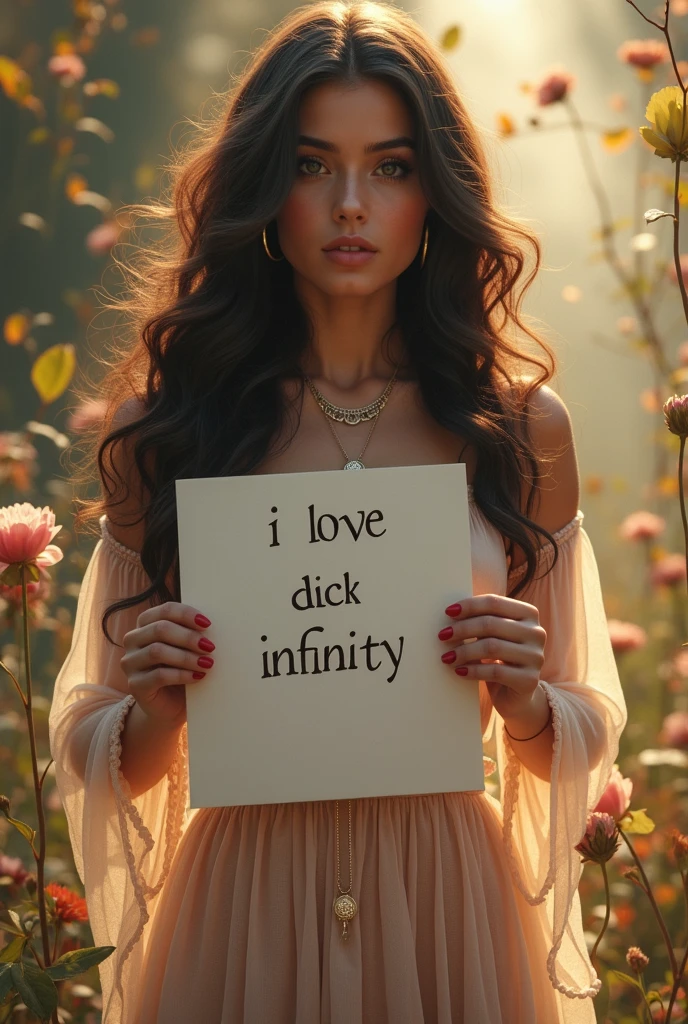 hyperrealistic image of a 36-year-old woman, White skin color, black hair, pronounced and perfect breasts, large buttocks and legs, average thick texture, black eye color, naked. and where you are touching your breasts with your hands, between your legs you must have a sheet of paper with visible writing that says Fernando Roa, in his room on the bed. the image must have detailed texture, fine details in the skin, sharp details, Precise lighting, realistic colors and tones, Focus and Depth of Field, natural expression and poses, attention to environmental details, photographic precision with a 200 millimeter camera lens.