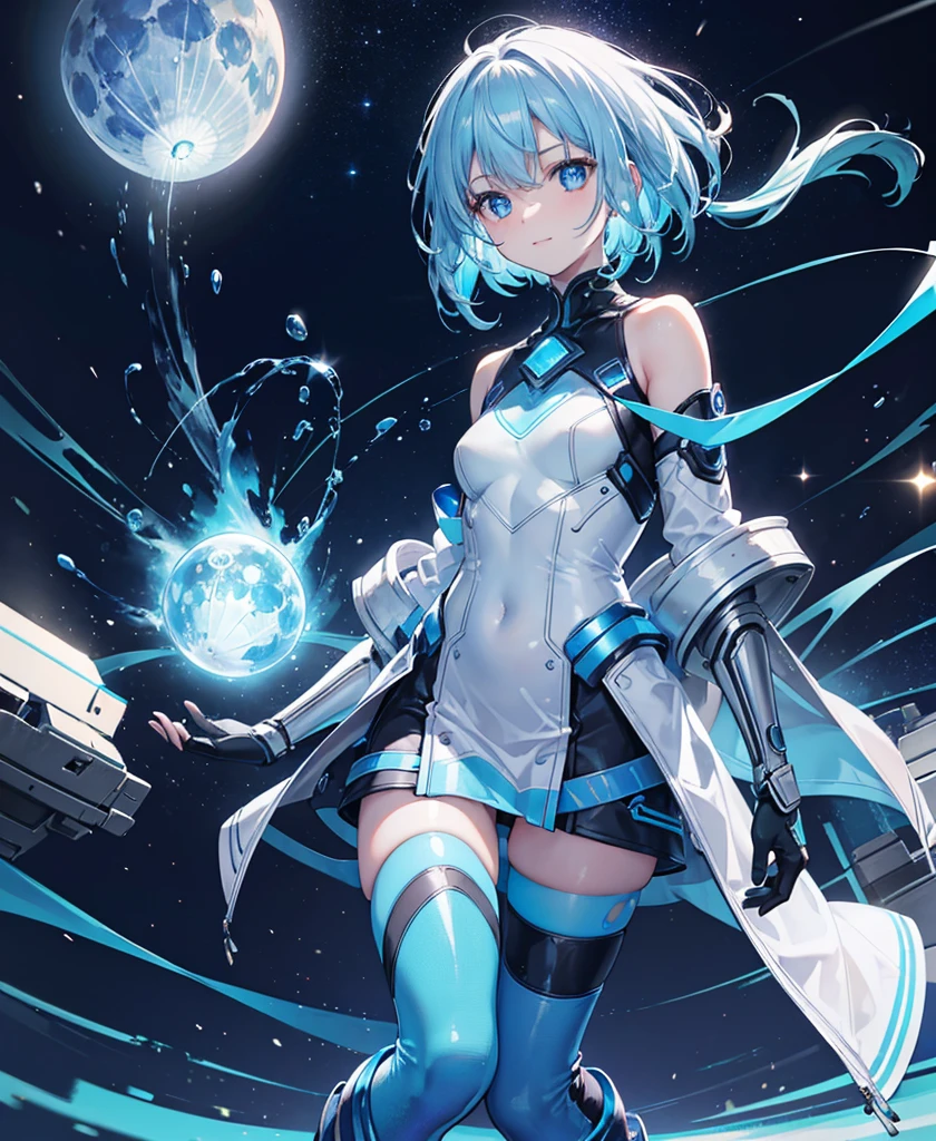super high quality、8K quality、High resolution、Image quality captured with a single-lens reflex camera、(SFW)、Perfect Anatomy、(Maid outfit theme)Beautiful Mecha Girl、A 20-year-old girl with beautiful blue hair and medium bob.Blue eyes、(Good shape、Normal chest、Cleavage)、3D, Realistic black machine parts、(Real Mechanical Unit、The mechanism is concentrated on the back)、break(Wearing a black and white maid outfit:1.4)(Mechanical parts below the elbows and knees)break、(Perfect Anatomy:1.4)break(Back view、smile、avert your eyes:1.3)(whole body)Beautiful Morning Glow(Mountain top:1.8)(Morning Glow、Early morning sun:1.8)
