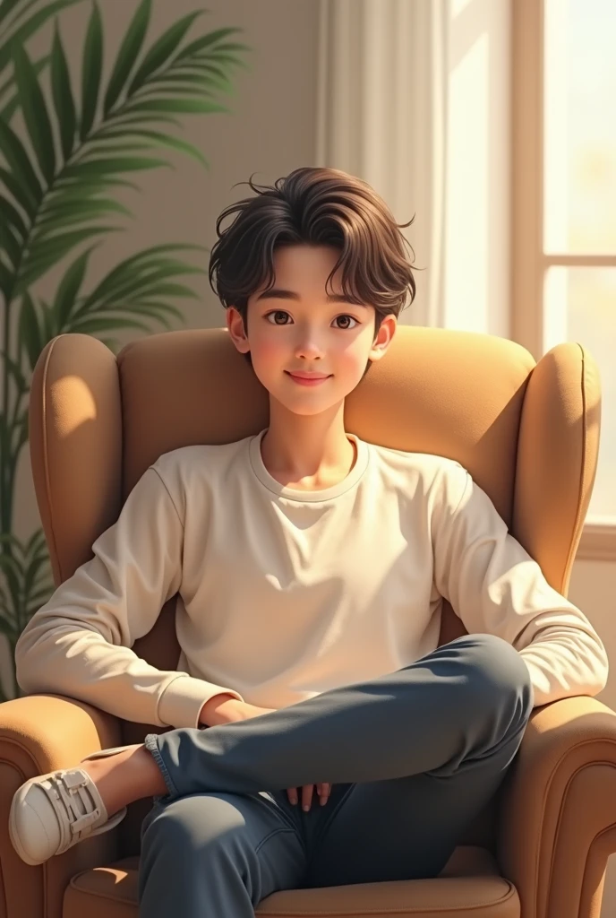 male child、The soles of the feet are turned、Laughing、Troubled smile、Chinese children、Smiling Boy、Troubled smile、The soles of my feet are being touched