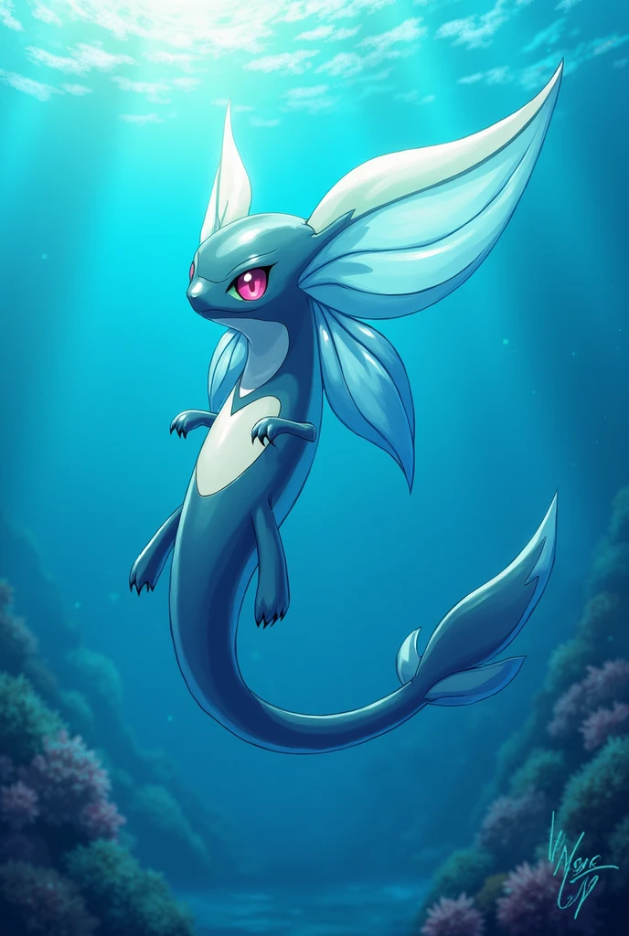 vaporeon,(8k, RAW photo, best quality, masterpiece:1.2), blue skin, pokemon, (pokemon (creature):1.2), (animal:1.3), pussy, nsfw,lewd,black eyes,amphibious, amphibious creature, shiny skin,dog, dog like, fox, posing lewd, anime style, one paw up, embarrassed,(high detailed skin:1.2),dog like, 8k uhd, dslr,(tail:1.1), soft lighting, high quality, masterpiece, best quality, looking at viewer, <lora:vaporeon_epoch6:1>