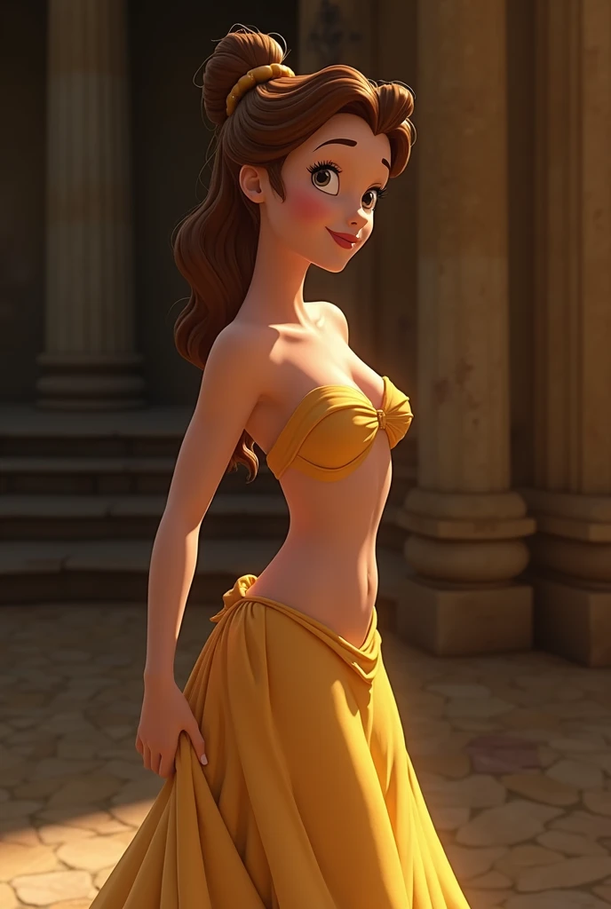 Disney style, belle, completely naked, armpits, hairy pussy, lewd