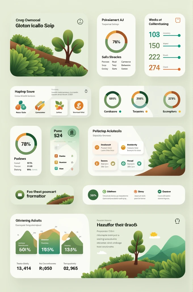 Humidity Ui Ui for mobile app based on agriculture showing soil quality, weather ...