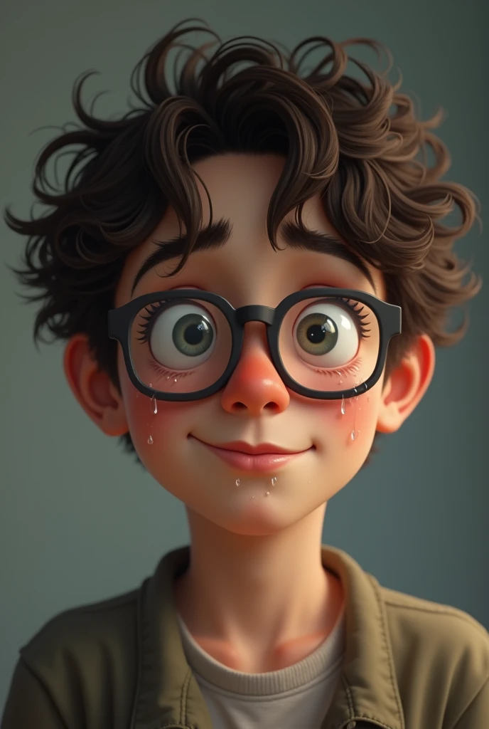 A extremely technologist boy with glasses looking at me