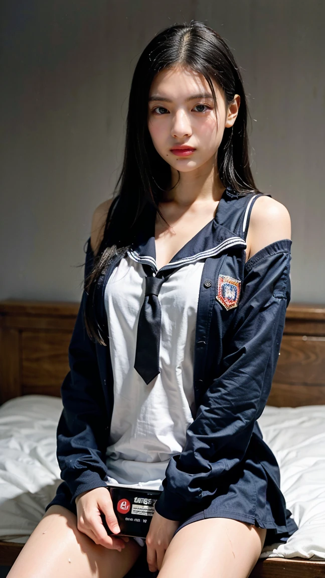 (8k、RAW Photos、Best Quality、masterpiece:1.2)、(Realistic、Realistic)、masterpiece, Absurd, Ultra-high resolution(Realistic:1.4),1 girl,Slender body、Medium Chest,Long Hair, ((heavy rain, fog, Wet, See-through)),(Sailor suit、High School Uniform,nounderwear),Dimly lit room,Woman with sex toy between her legs, Struggling to operate Tobiko remote control,A seductive squirt of love juice drips from between her legs., which is coating the underwear and inner thighs.She blushed and looked at me.,underwear,City view、Pressure;I can&#39;I can&#39;I can&#39;I can&#39;I can&#39;I can&#39;t stand it,Add some sparkle to your eyes、Skeleton Accuracy