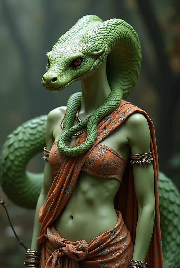 A furry female Egyptian crocodile with big breasts