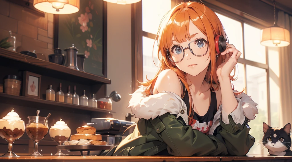 1girl, blurry, blurry background, blurry foreground, bokeh, bookshelf, bottle, lights, depth of field, drinking glass, lantern, red eyes, red hair, solo, indoors, 
masterpiece, best quality,  <lora:adjatha:0.7> adjatha<lora:add_sharpness:1><lora:add_sharpness:1><lora:add_sharpness:1><lora:add_sharpness:1>