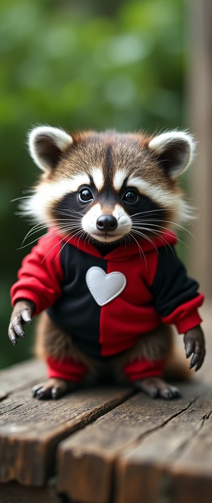 A charming 3D render of a captivating photograph featuring an extra fluffy baby raccoon, lounging comfortably on a cozy couch. The raccoon is dressed in a tiny Miles Morales's black Spider-Man hoodie with vibrant red web patterns. Its expressive eyes, filled with mischief, peer out from under the hood, revealing a playful grin. The soft lighting creates a warm and endearing atmosphere, while the touch of comic book heroism adds an element of fun and humor. This adorable and captivating conceptual art piece is sure to delight viewers with its unique blend of cuteness and superhero elements., 3d render, photo, conceptual art