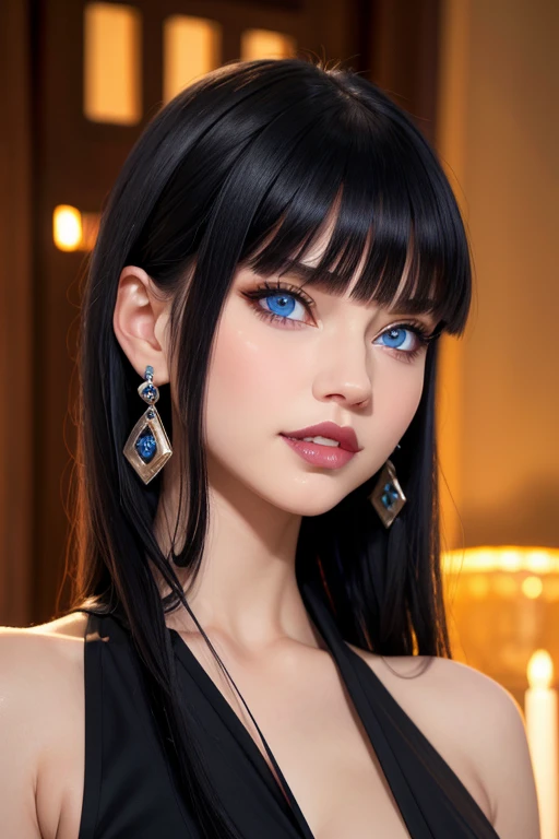 Fantasy girl, Ultra detailed beautiful woman, voluminous breasts, of a 30-year-old woman, Stunningly beautiful, dark-black color hair, a variety of hairstyle, black color eyes, very long eyelashes, Stunningly beautiful face, holographic, ultra detailed illustration, hit definition, Very bold and bright colors, 32K resolution, dress, Best Quality, voluminous lighting, masterpiece, ultra realistic , High-quality detailing