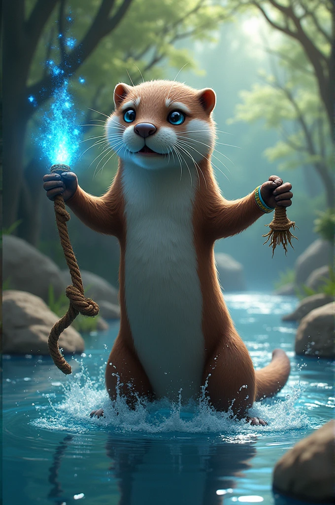 ferret features + jellyfish features, hybrid, fusion, powerful, under water, male, BREAK Detailed, epic, wonderful, amazing BREAK by Horu, by Horokusa0519
