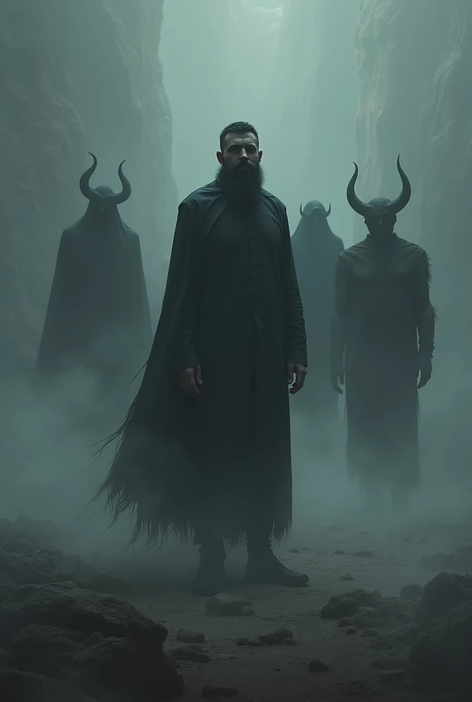 The invisible trap of darkness、Sweet Seductive Gothic font to highlight darkness and seduction。
A person is enveloped in darkness(Gradation)
Putting strange monster-like things on people&#39;s shoulders