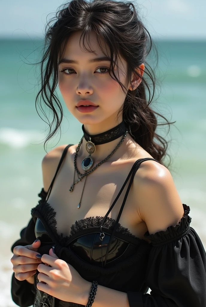 best quality, masterpiece, photo realistic, intricate details, raw photo, photon rendering, octane render, absurdres, ultra detailed, detailed face, detailed skin, trending on artstation, 8k masterpiece, cinematic lighting, ( (1girl)),((solo)),((looking_at_viewer)),trending on cg society,plasticien,((black long hair)),((beautiful woman)),(Smile),sexy lingerie, lingerie, underwear, bra,((Egyptian pyramid)),((sexy)),wind blowing hair, ((flowing hair)),happy,fashion magazine,