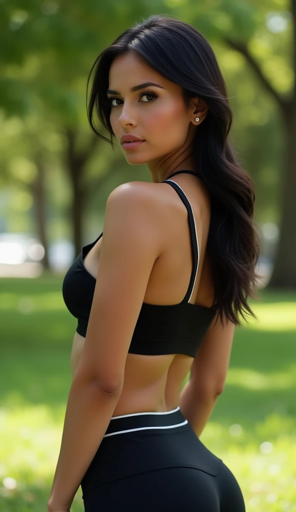 Beautiful girl, 25-years old, asian girl, long black hair, slim waist, athletic figure, (big breast:1.4), (wide_hips:1.3). (Plan general), (Caminando por una calle desierta no desenfocada), (Andante), pelo muy largo ondulado, Piel detallada, abdomen, busto grande, pelo largo ondulado, top bonito, shorts, realistic photograph, Cinematographer, (Cintura perfecta), obra-prima, realista, realismo, rendering, alto contraste, Digital Art Realistic Photography Trend on Artstation 8k HD Realistic Detailed High Definition, detallado, textura de la piel, detallado, Textura de piel realista, (fondo, Italia, Lago di Como), mejor calidad, ultra-high-resolution, (photorealistic: 1.4),, high resolusion, detallado, Raw Photography, afilado, by lee jeffries nikon d850 film stock photography 4 kodak portra 400 camera f1.6 lenses Rich colors Hyper-realistic texture Unrealengine dramatic lighting trend on ArtStation Cinestill 800, pelo ondulado largo muy voluminoso, pelo ondulado muy largo y muy voluminoso con iluminacion natural, la foto parece real, sitio iluminado, The girl is in a place with natural lighting, piel morena, piel bastante morena.