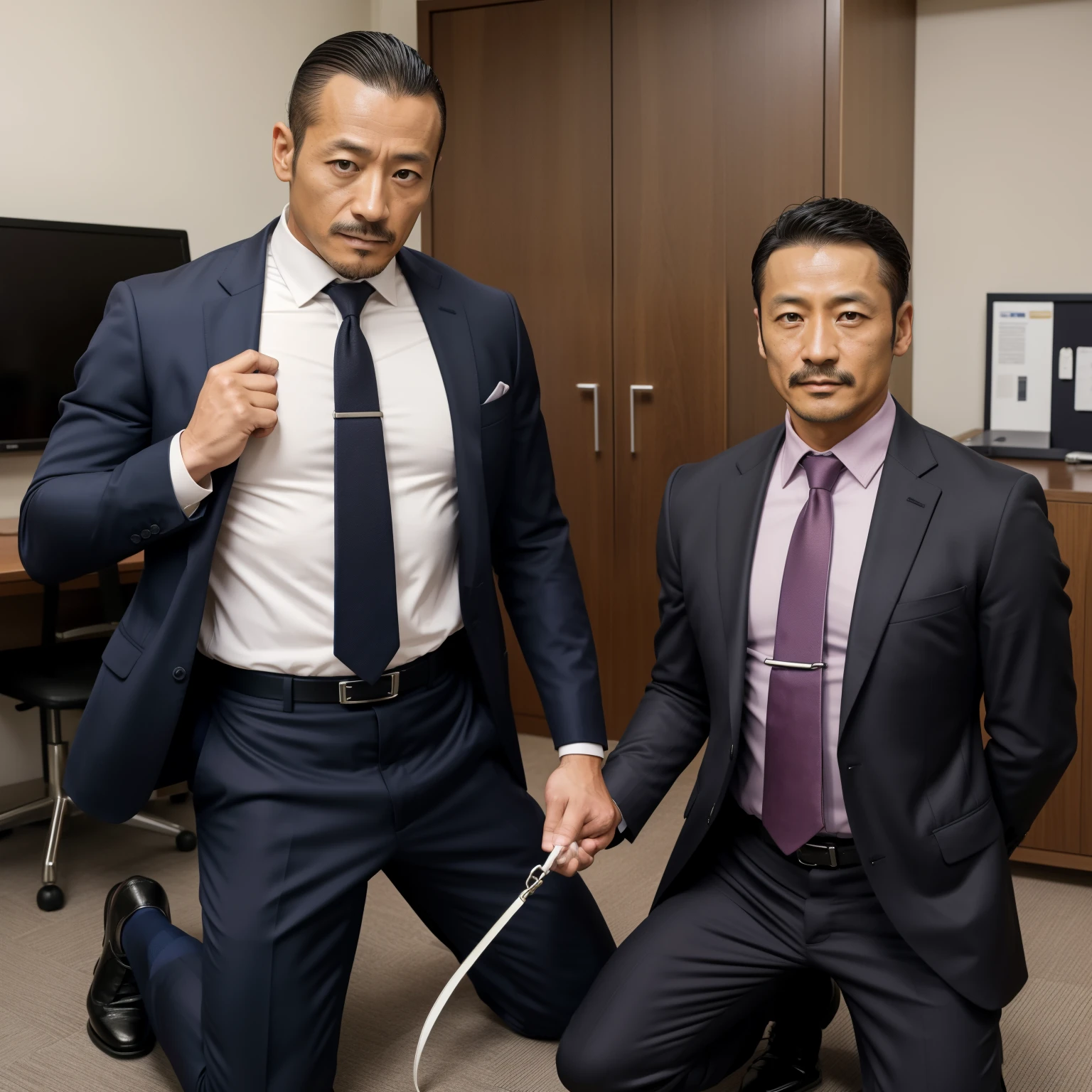 65 yeas old,Kogoro Mouri,uncles,Gay,Tong,Bulge,fortitude,In the office,Black short stockings,Slip shoes,Business suit