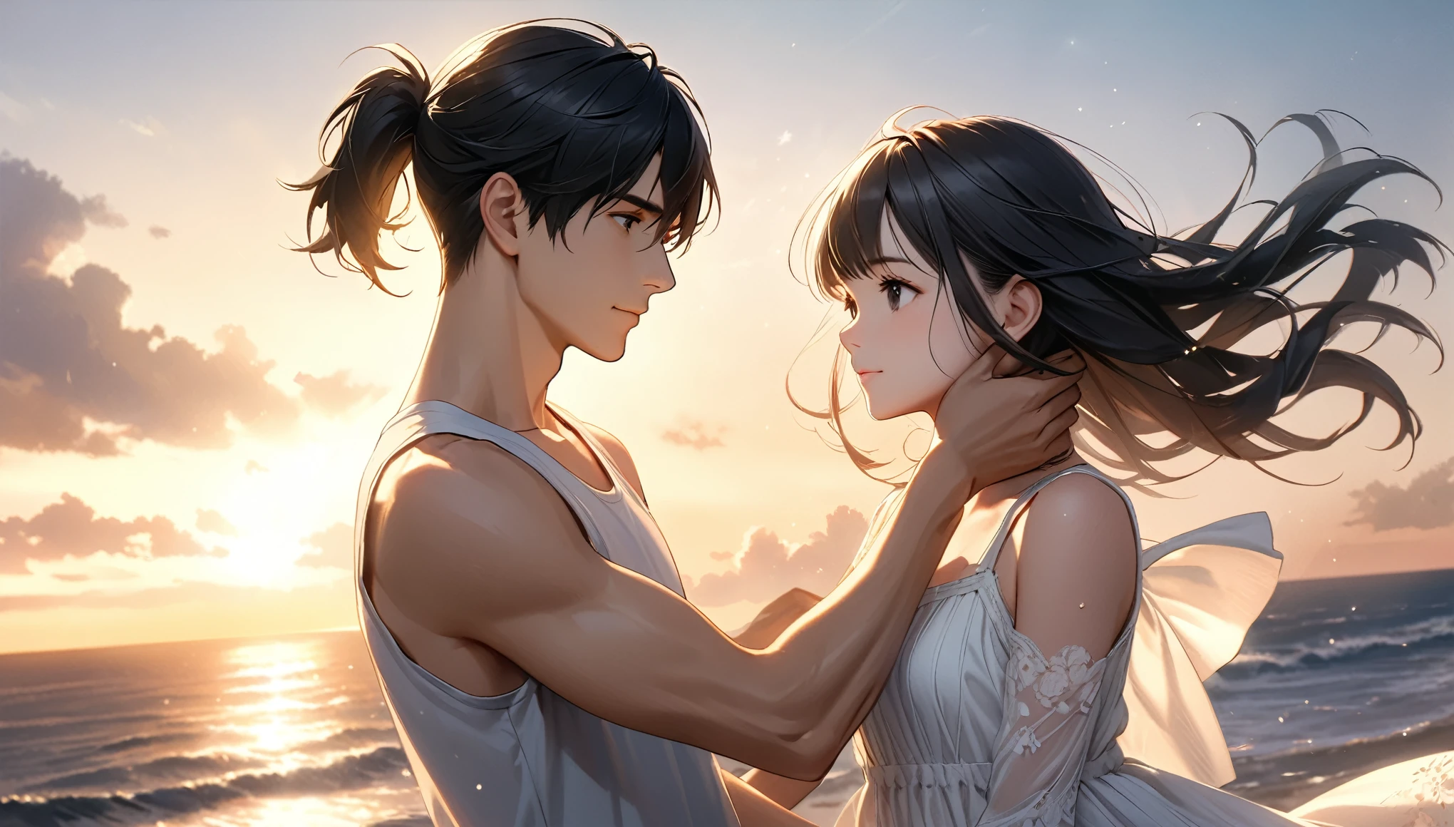 1 boy and 1 girl having wild sex in the beach