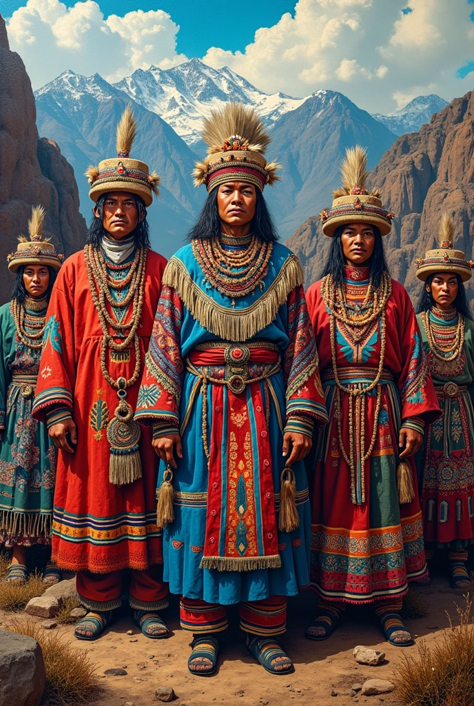 Indians with headdress, peripheral youth and lgbtsqia+ together on white background