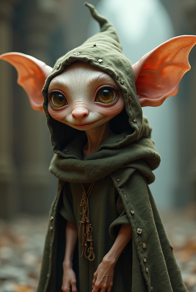 A small, skinny, ugly black elf working as a loader