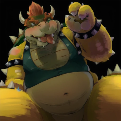  masterpiece, best quality, 4k detail, photo realism, big Daddy Bowser, Castle, detailed background, sweaty ,solo, large body, anthro, Bowser, male, barazoku, veiny muscular, lengthy long extending erect penis, big balls:1.3, detailed bedroom eyes, wide hips, thick thighs, the dick is impressively large, excessive precum, the swollen balls are too big:1.3, hyper balls:1.4, by darkgem, , cock vore:1.3, giant balls:1.5, 