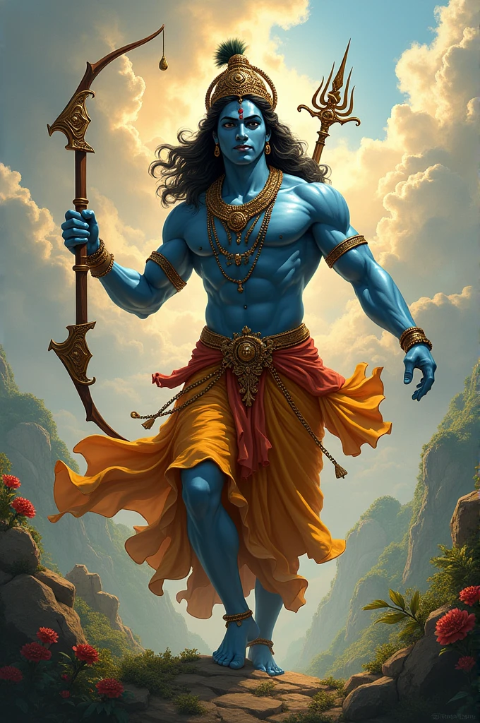 Lord krishna in agressive 
