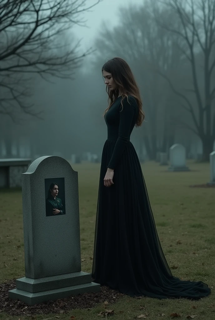  Clara is standing, now out of the coffin, looking at an old gravedigger, his face is one of terror 
