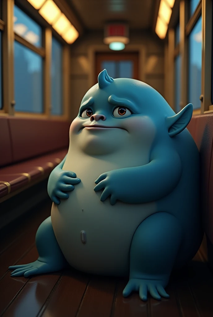 Fat Papa Smurf big belly and large body and his big chunky body and hes butt is Bigger and his butthole is Bigger and hes on the toilet and he dont have a tail