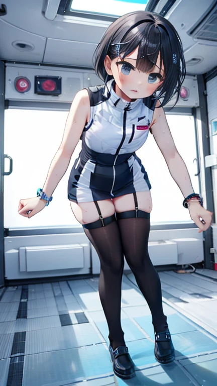 masterpiece, top-quality, The best illustrations, nffsw, beautiful detail, intricate detailes, Detailed landscapes, Dramatic light, Erotic look,Best Shadows, 1girl in, 28 year old,(Doggie style),Cheerleading Costumes,Slit skirt,(Knee-length skirt),No Underwear,open one's legs,detailed skin textures, Tyndall effect,(NSFW:1.5), no panties