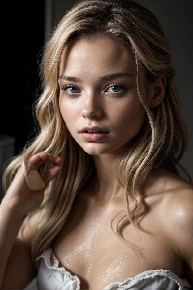 A girl with no clothes, stand opposite , turn to me