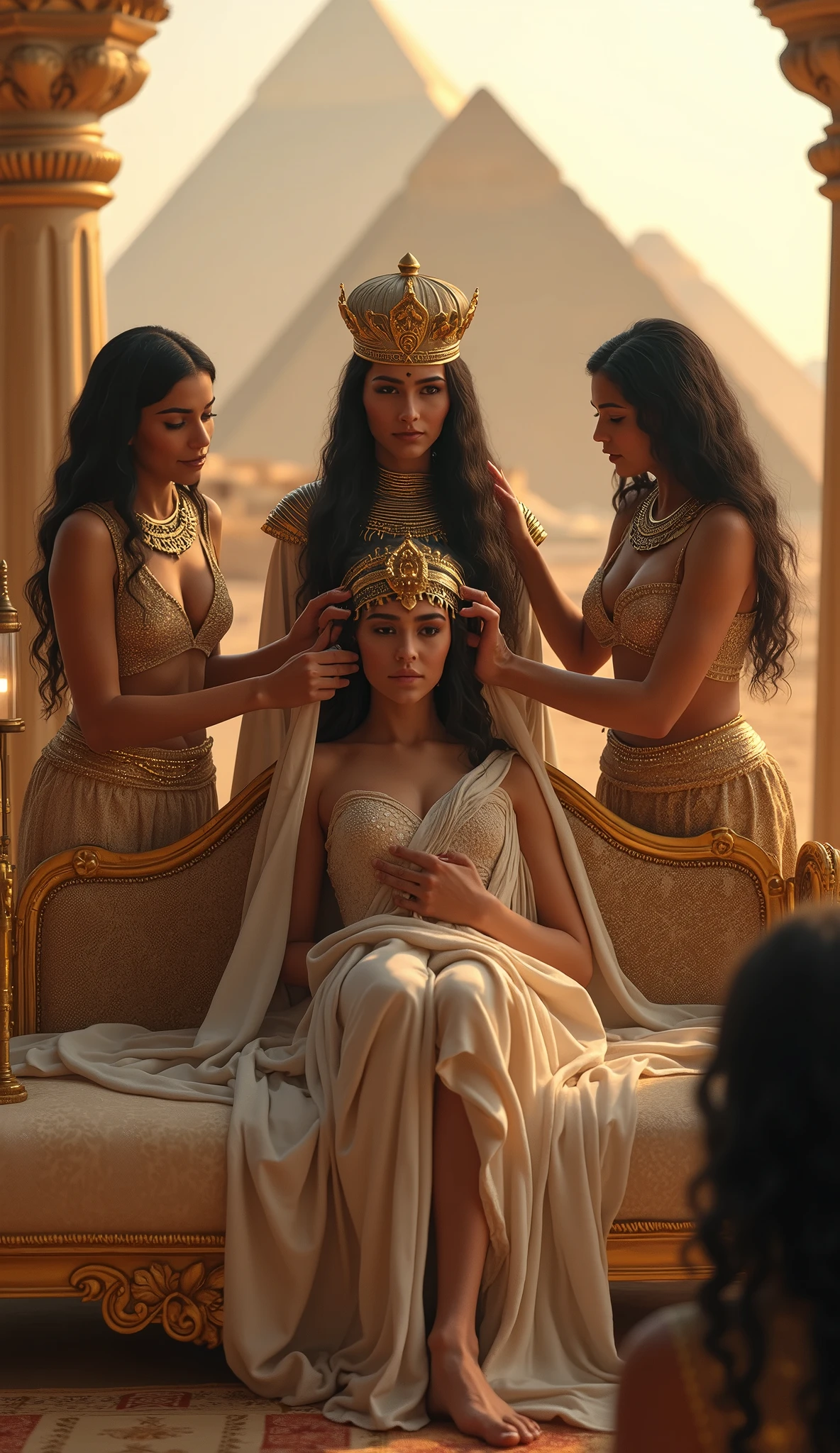 Cleopatra VII, the last queen of Egypt with friends 
