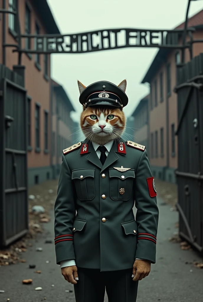 aggression,A guy of Aryan appearance,German,Russian,Aryan,muscular,Fascist,,shaved temples,Form SS,German Uniform,Gitlrejugen Hairstyle,hair light,Cyan eyes,The cat sits on his lap,Looks attractive,Looks to the side,