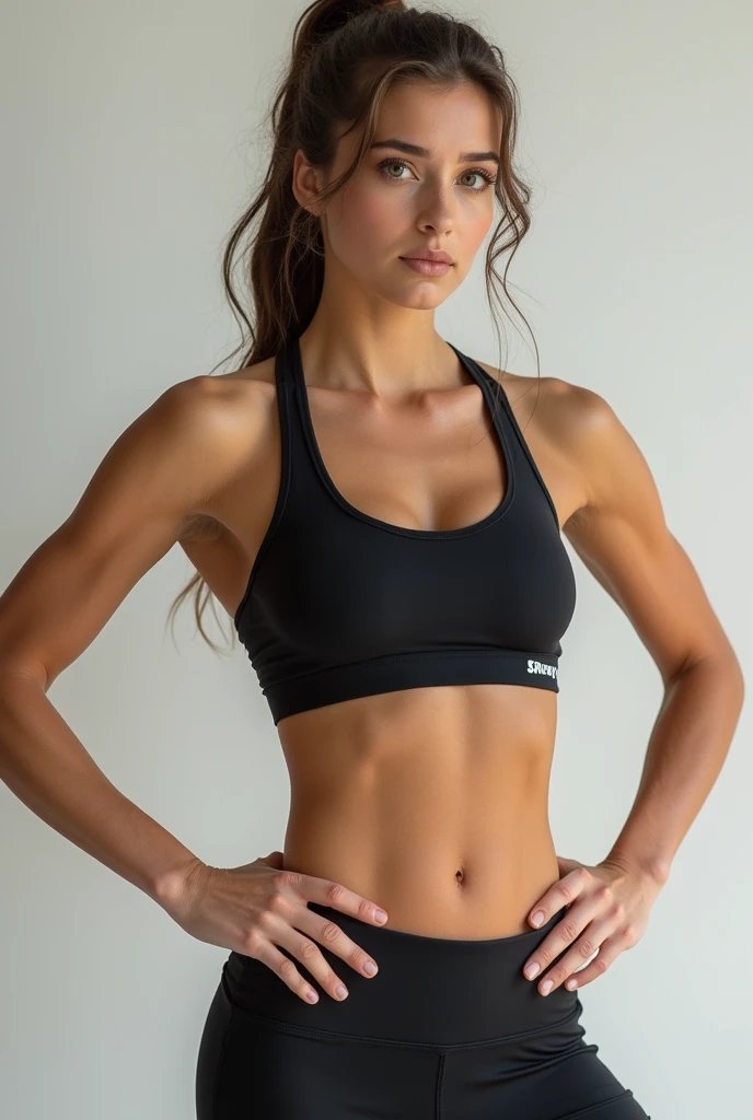 jeune femme italienne de 23ans, fait du sport, en leggings, tout le corps, beau visage, better quality, well detailed, solo, shadow, contrast, cinematic light 4k 85mm