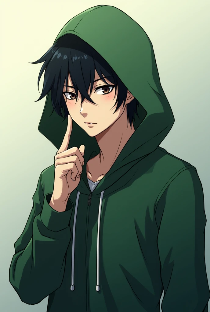Boy man side turned looking forward, red scarf, Black t-shirt with white sleeves, black hat black hair ponytail, loose black hair little, smiling madly smoking a cigarette, violet hunter-shaped eyes.