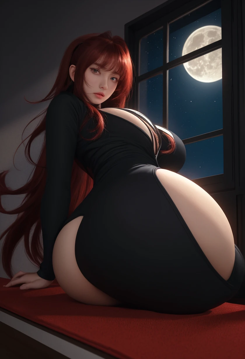 score_9, score_8_up, score_7_up, 1girl, back view, ass view, full body, legs, feet, standing, on her toes, leaning on wall, solo, orgasm face, grabbing own ass, orange hair, twintails, bangs, glowing orange eyes, round glasses, large breasts, night, night sky, teasing, upper body, black theme, dark, hips, black lace gloves, pussy, pussy juice realistic, concept art Wilnayaa, full body (NSFW breasts), hdri, extremely naked, nude, nua, pelada, nsfw, gigantic breast 1.9, full body (NSFW breasts), hdri, extremely naked, nude, nua, pelada, nsfw, gigantic breast 1.9