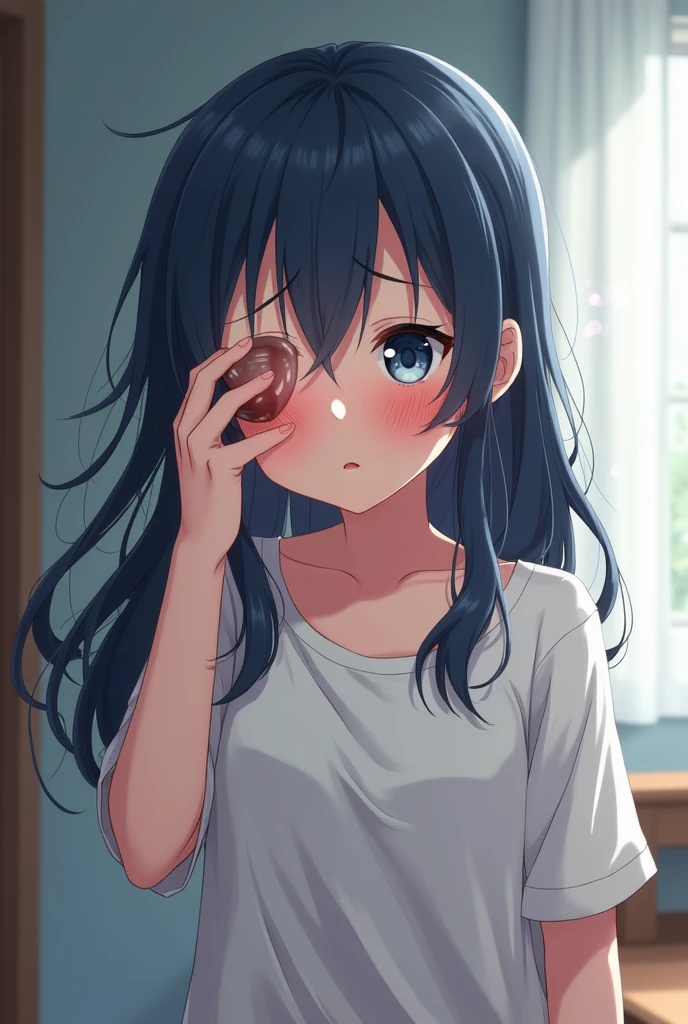 (Highest quality), (masterpiece), 1080P, High resolution, 4K, 8K, Nude, Crying face, socks, Black Hair,