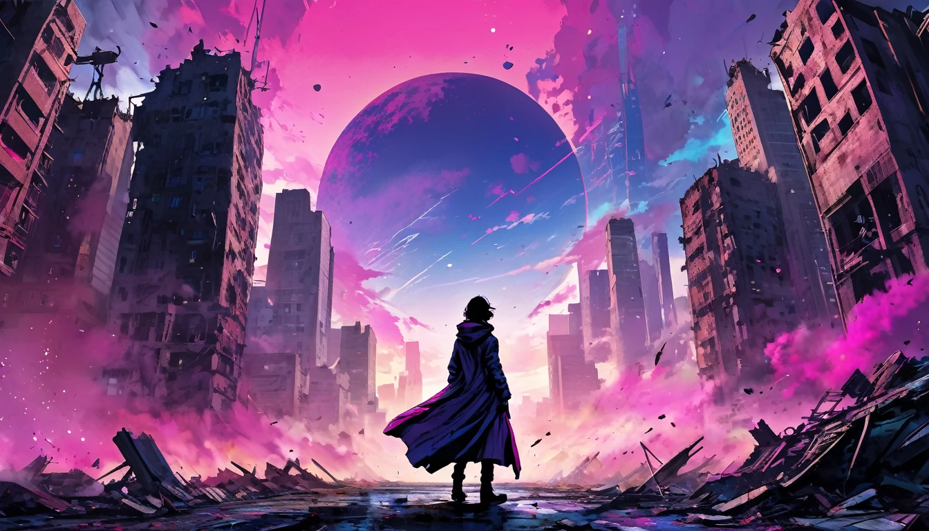 Apocalypse Roleplay Layout Digital artwork depicting a post-apocalyptic cityscape. The layout ...