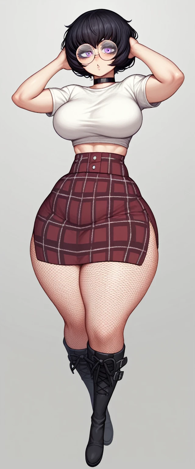 score_9, score_8_up, score_7_up, score_6_up, h3l3n, 1girl, goth ((thicc)) ((chubby)) ((huge tits))