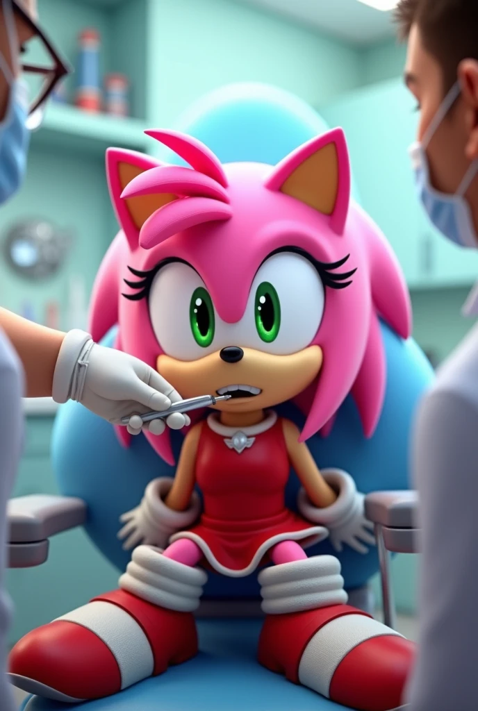 amy rose open mouth at the dentist