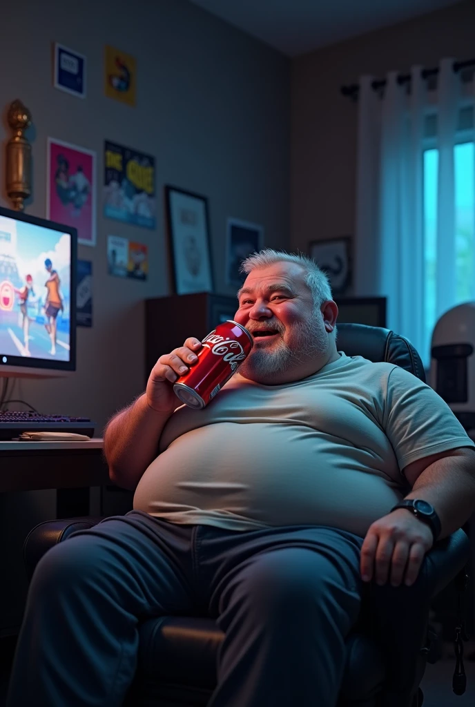 (Photorealism:1.2), blond, slightly chubby European man with glasses playing with the Xbox series s with his controller where the charging cable is plugged in. There should be beer next to him. His polo shirt is said to have the word “Raspberry Toni” written on it