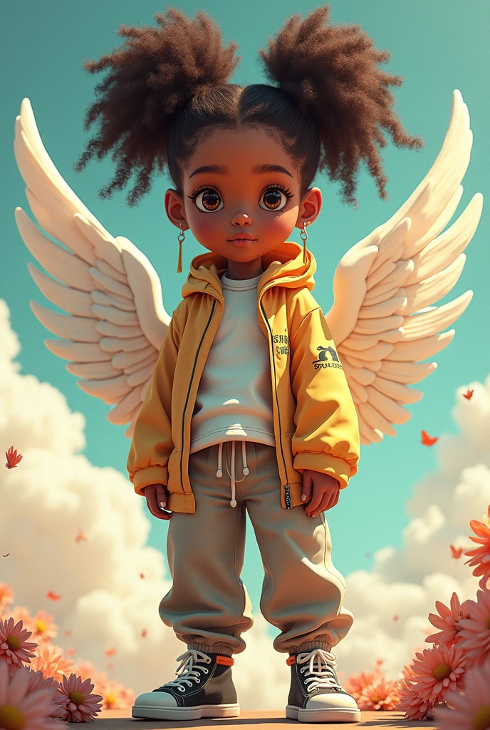 Create a YouTube cover of a black baby angel and girl --auto --s2