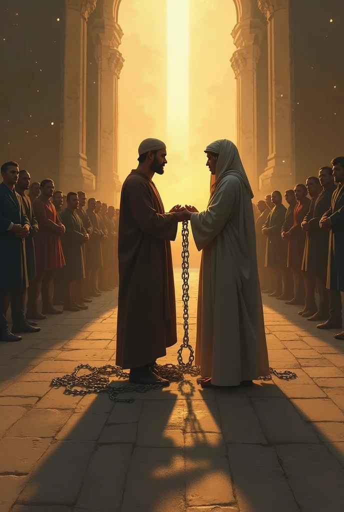 2 Men are in front of Allah, who are very sinful, and they are hindered in chains,