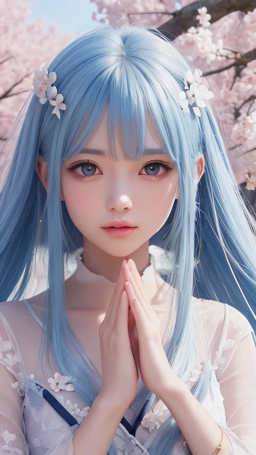 Girl in the forest with floating flowers, river, Puffy, Puffy cheeks, cute,
Vibrant colors, Colorful art style,
Soft lighting, Soft Shadows, Detailed Texture, Dynamic Lighting,
Nice hands, Perfect hands,
